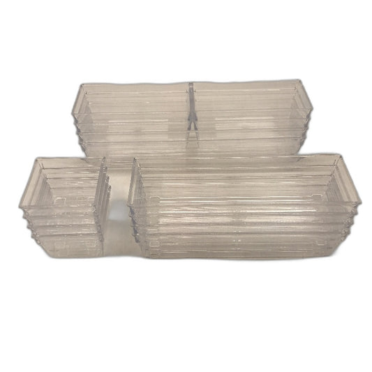 DCA Set Of 14 Pcs 4 Size Multipurpose Clear Storage Drawer Organizer Trays NEW