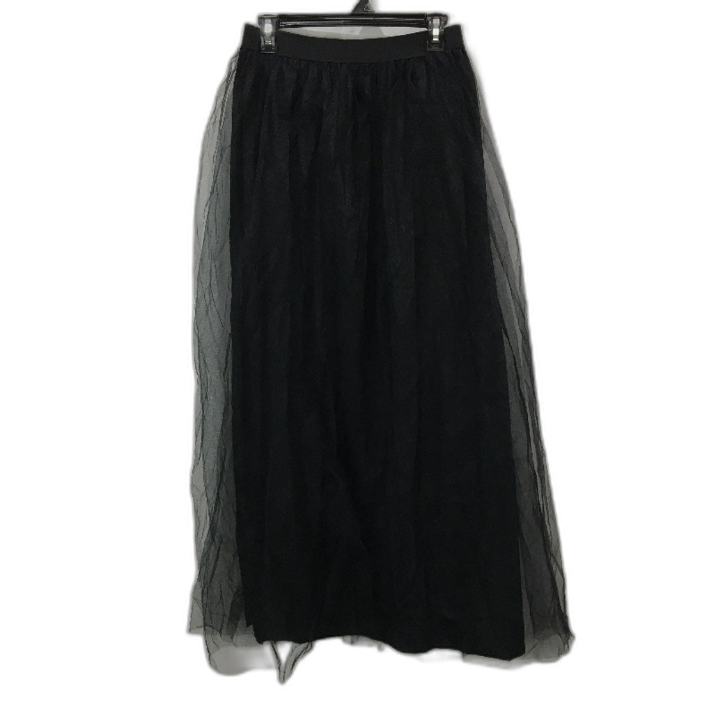 Wendy Tanic Black Maxi Lined Tulle Skirt With Elastic Waistband Womens Size XL