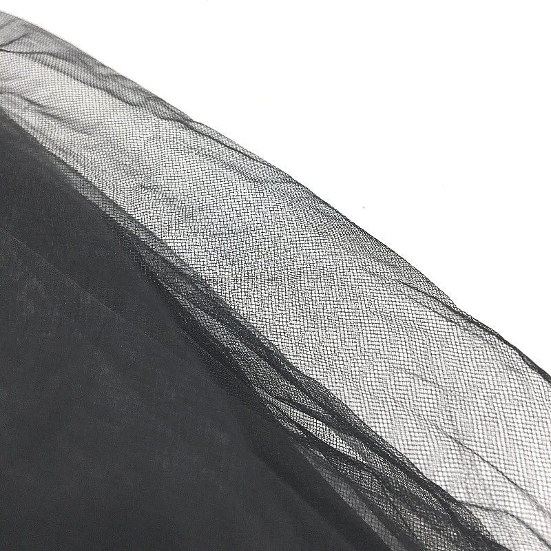 Wendy Tanic Black Maxi Lined Tulle Skirt With Elastic Waistband Womens Size XL