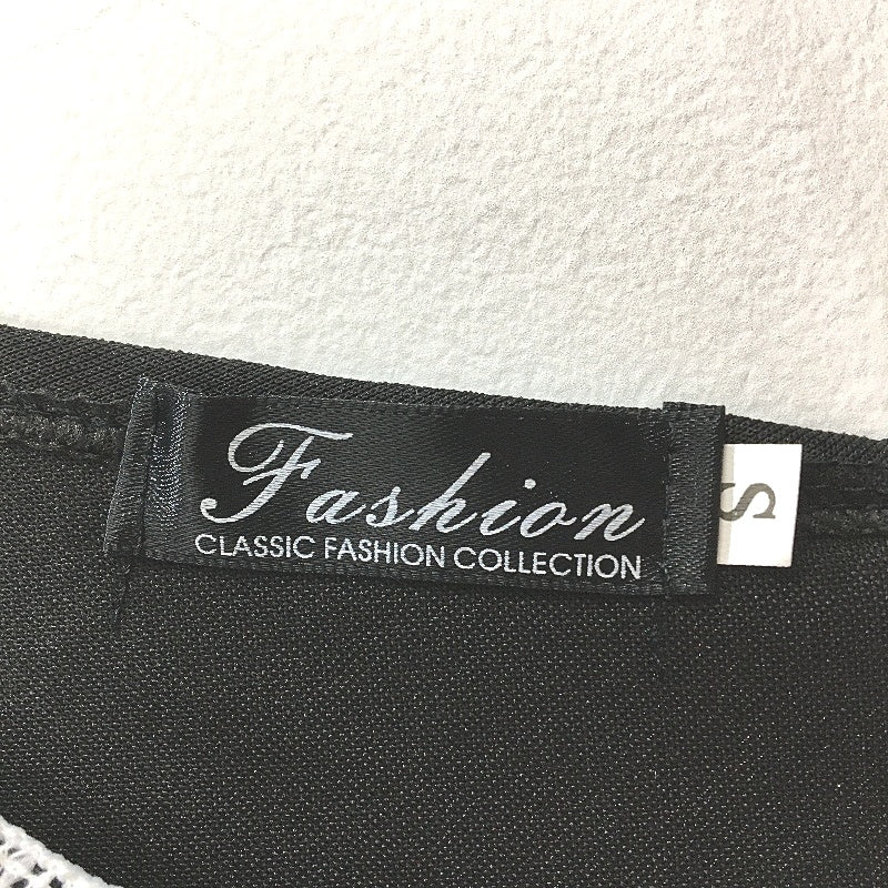 Fashion Black & White Lace Embroidered Front Sleeveless Mini Dress Womens Size S