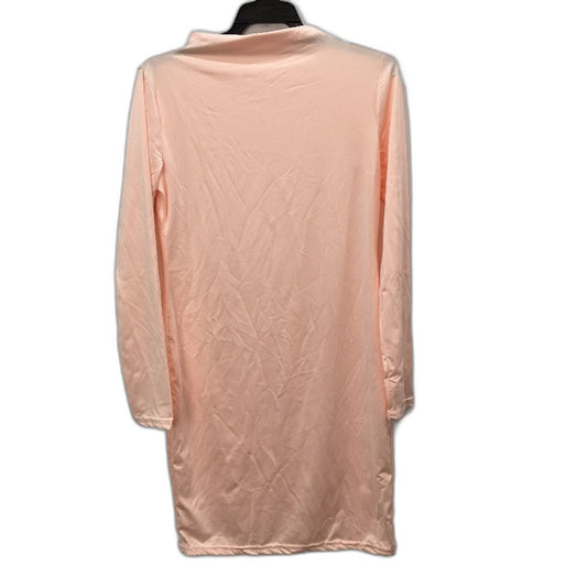 Wendy Tanic Peach Pink High Neck Long Sleeve Slim Mini Dress Womens Size L