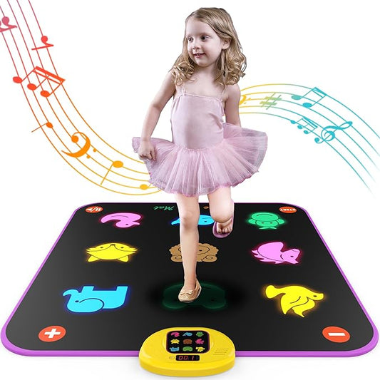 Dance Time Kids Motor Skills Electric Music Toy Light Up Dance Mat For Ages 3+