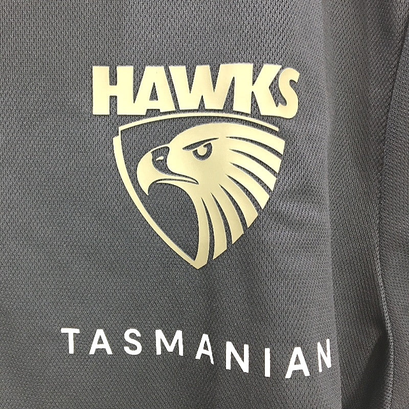 AFL Adidas Hawthorn Hawks Dark Grey Short Sleeve Polo Shirt Unisex Size 2XL NEW