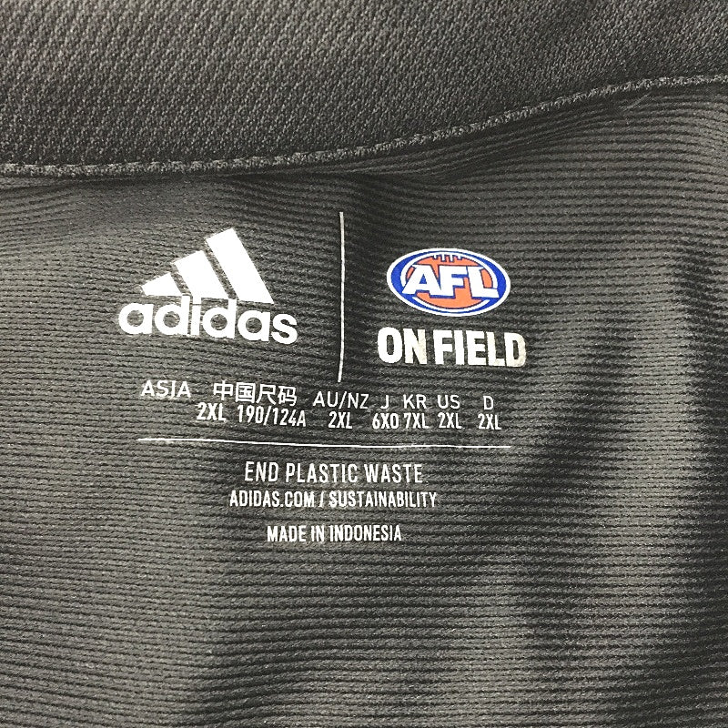 AFL Adidas Hawthorn Hawks Dark Grey Short Sleeve Polo Shirt Unisex Size 2XL NEW