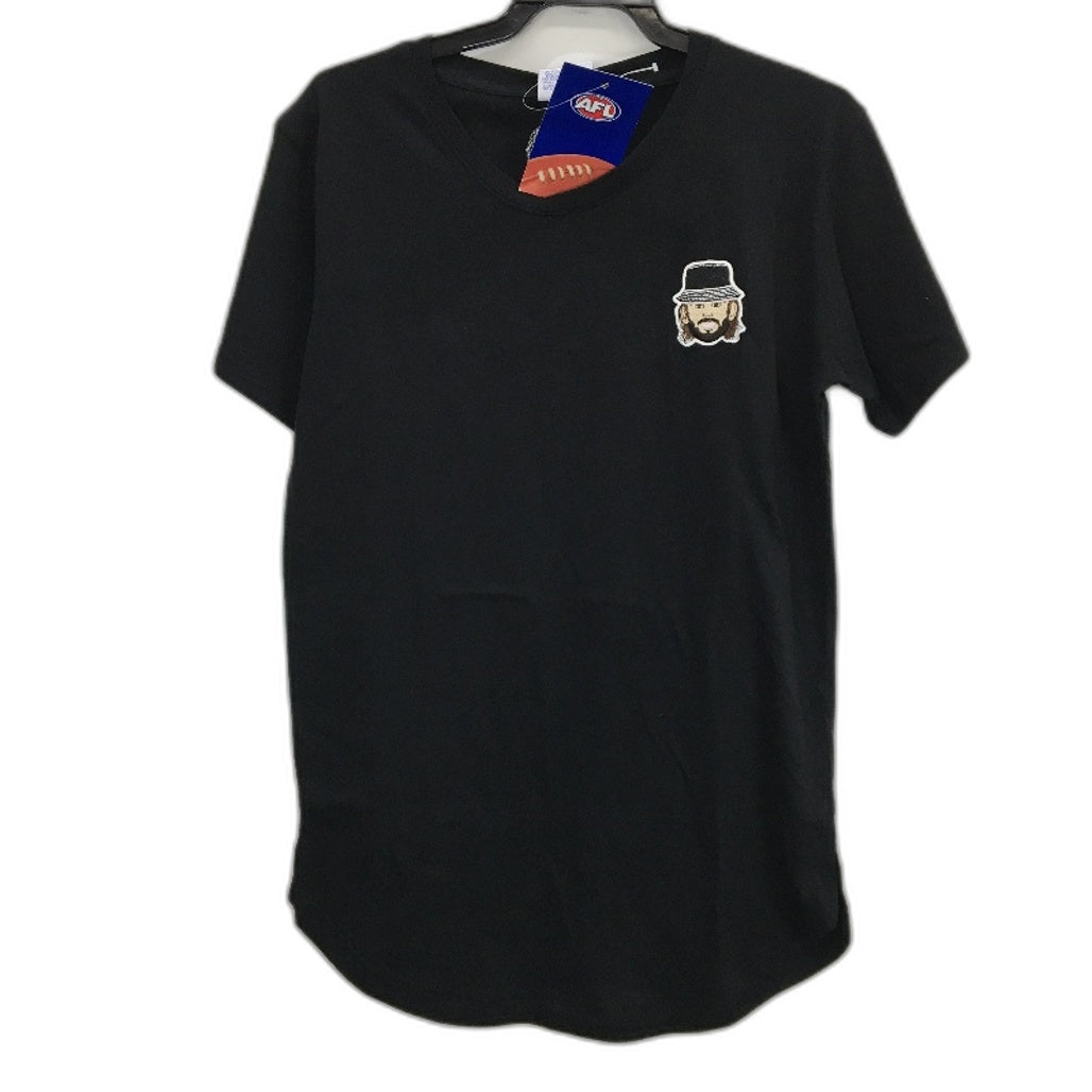 AFL Collingwood Magpies Brodie Grundy 1918 Nerd T-Shirt Black Mens Sz Small NEW