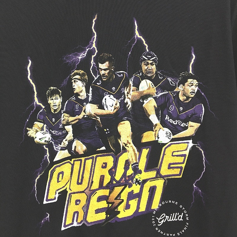 NRL Authentics 2021 Melbourne Storm Purple Reign Black T-Shirt Unisex Size 4XL