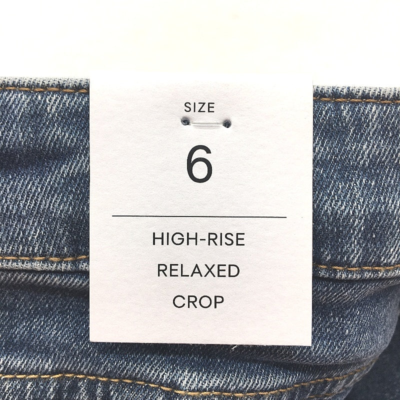 Forever New Blue High Rise Relaxed Fit Crop Length Denim Jeans Ladies Size AU 6