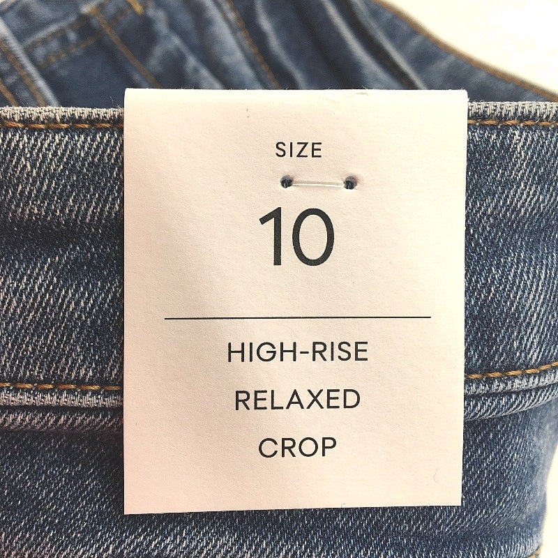 Forever New Blue High Rise Relaxed Fit Crop Length Denim Jeans Ladies Size AU 10