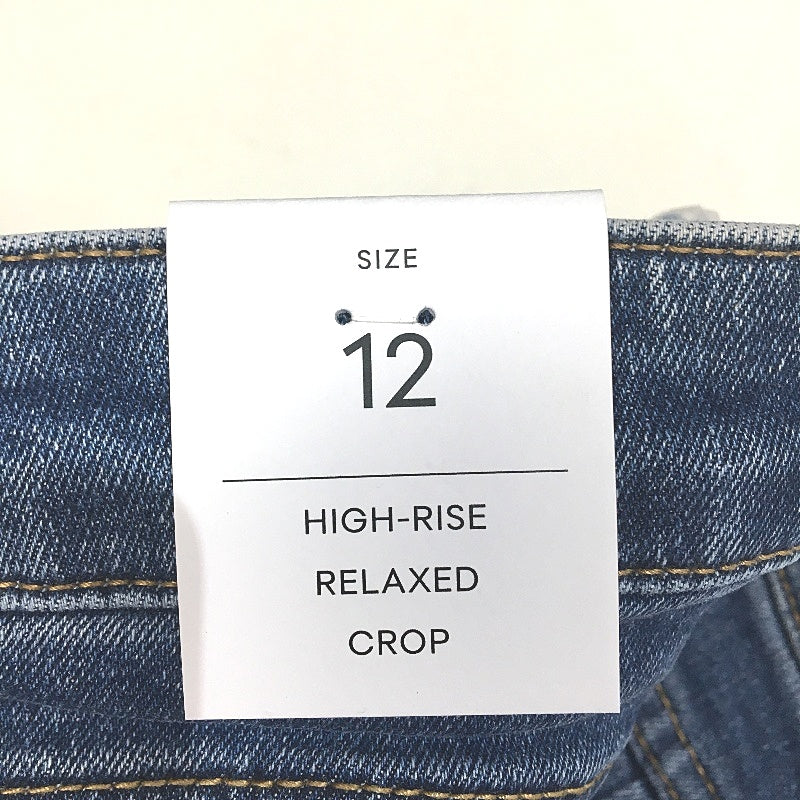 Forever New Blue High Rise Relaxed Fit Crop Length Denim Jeans Ladies Size AU 12