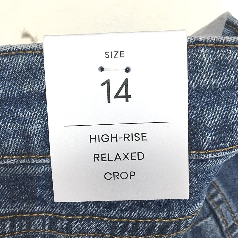 Forever New Blue High Rise Relaxed Fit Crop Length Denim Jeans Ladies Size AU 14
