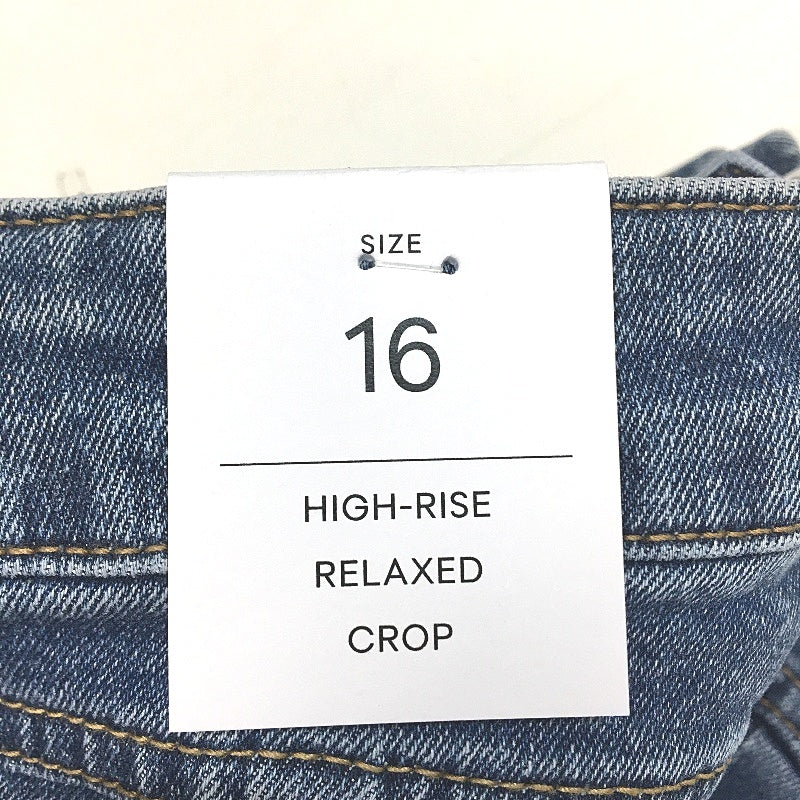 Forever New Blue High Rise Relaxed Fit Crop Length Denim Jeans Ladies Size AU 16