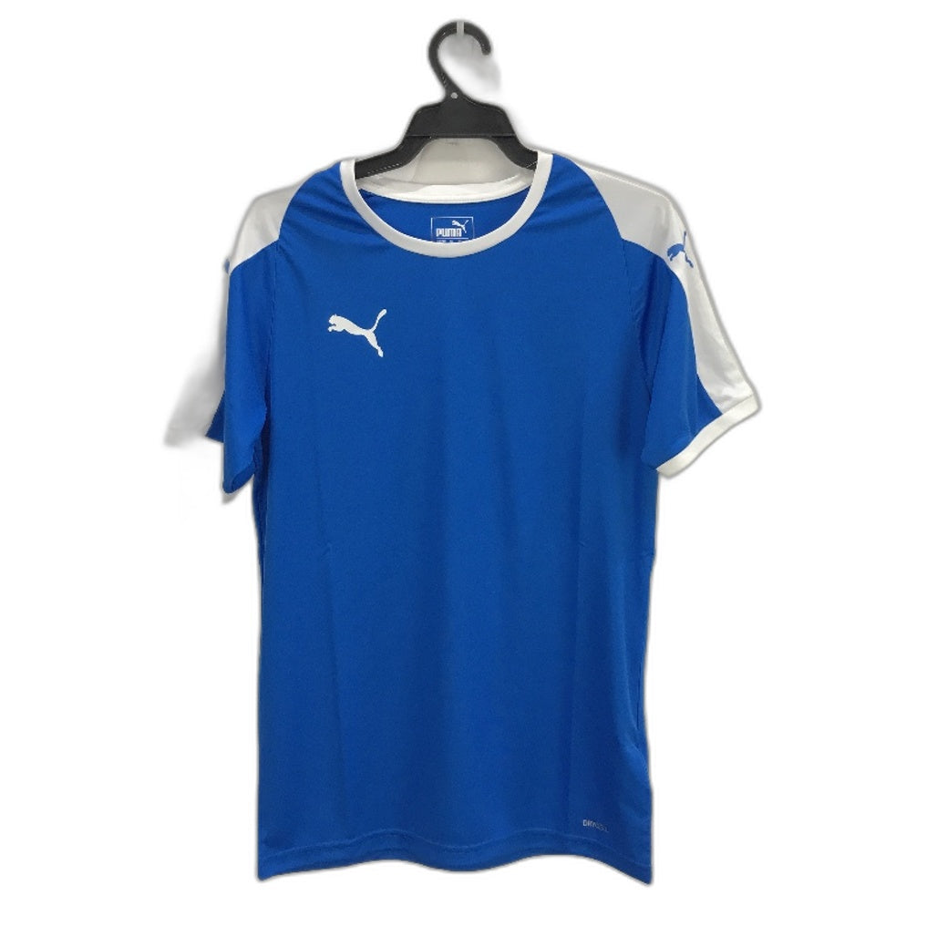 PUMA  LIGA  Jersey Electric Blue Lemonade & White Short Sleeve Tshirt Mens Sz XS