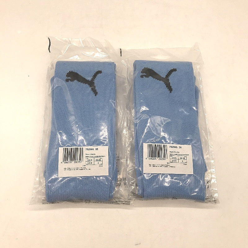 PUMA 2 Pack Blue & Black Team II Football High Socks Youth Size 2/ US 3.5-6 NEW