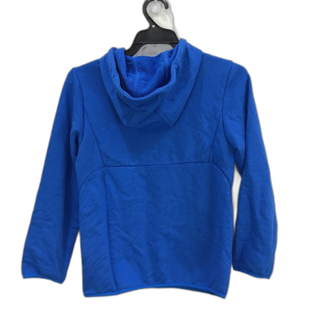 PUMA Junior Electric Blue Cotton Blend Hoodie With Front Pocket Kids Size M NEW