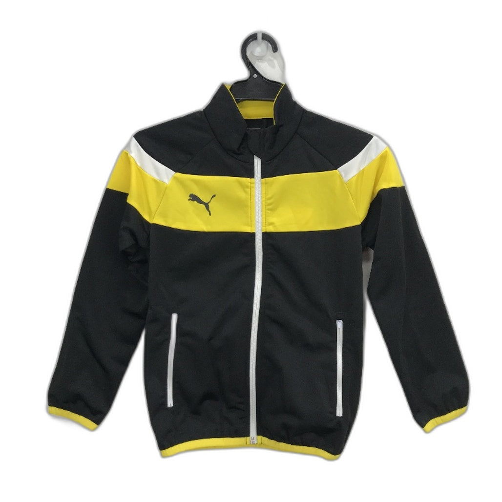 PUMA Junior Spirit II Black & Cyber Yellow Training Jacket Youth Size M NEW