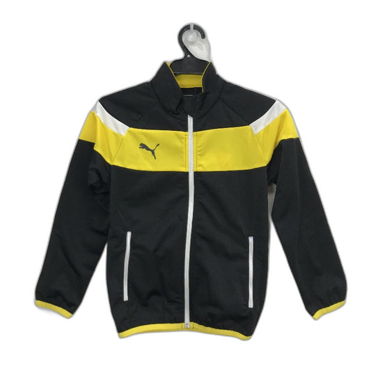 PUMA Junior Spirit II Black & Cyber Yellow Training Jacket Youth Size M NEW