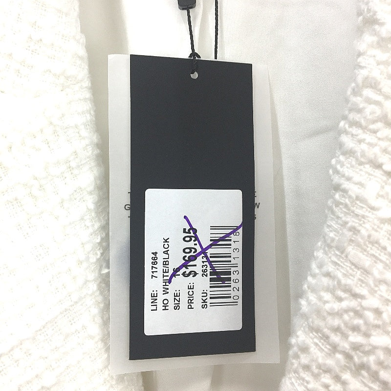 Portmans White Black Accent Knit Style Double Breasted Blazer Ladies Size 16 NEW