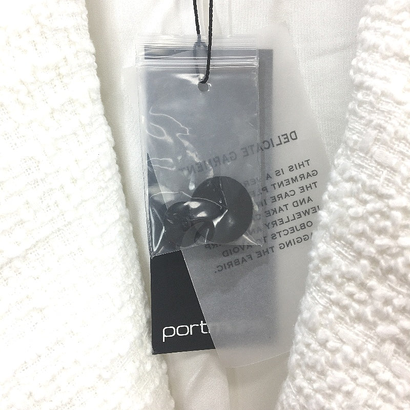 Portmans White Black Accent Knit Style Double Breasted Blazer Ladies Size 16 NEW