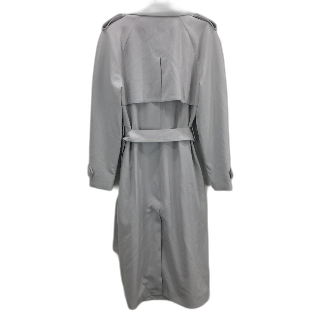 Portmans Dove Grey Longline Double Breasted Belted Trench Coat Ladies Size 10