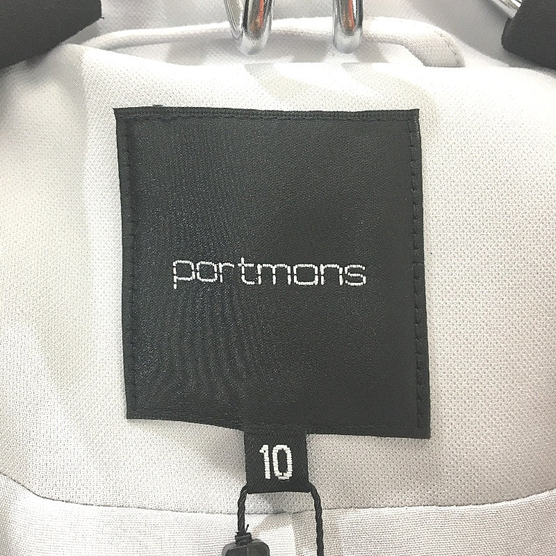 Portmans Dove Grey Longline Double Breasted Belted Trench Coat Ladies Size 10