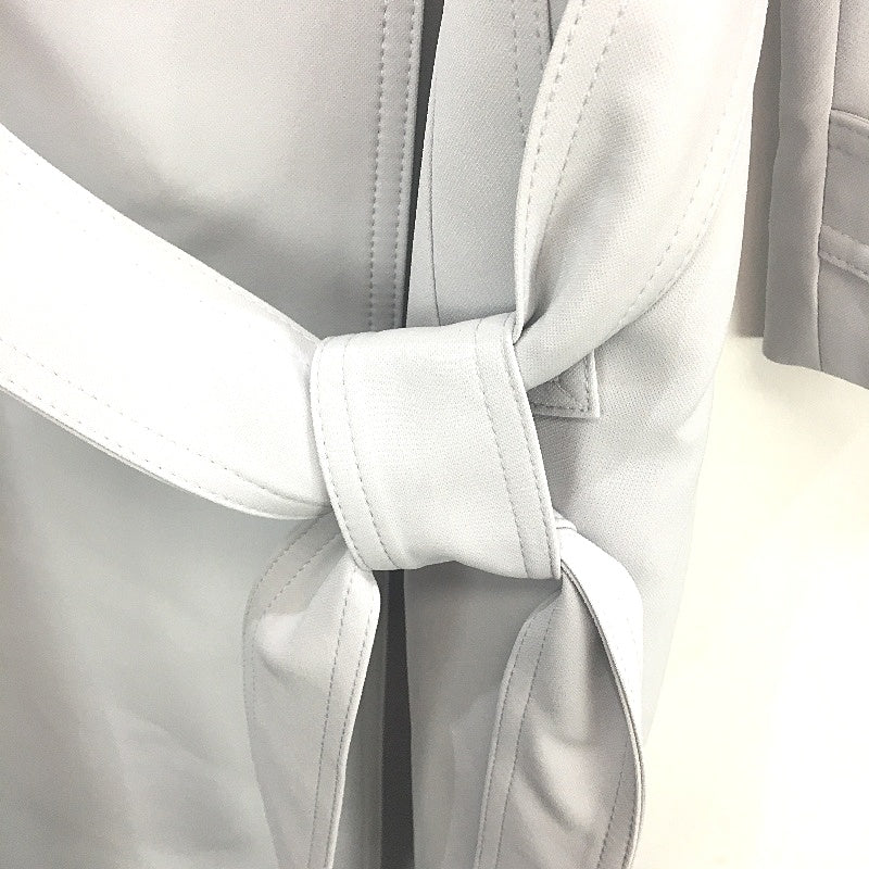 Portmans Dove Grey Longline Double Breasted Belted Trench Coat Ladies Size 10