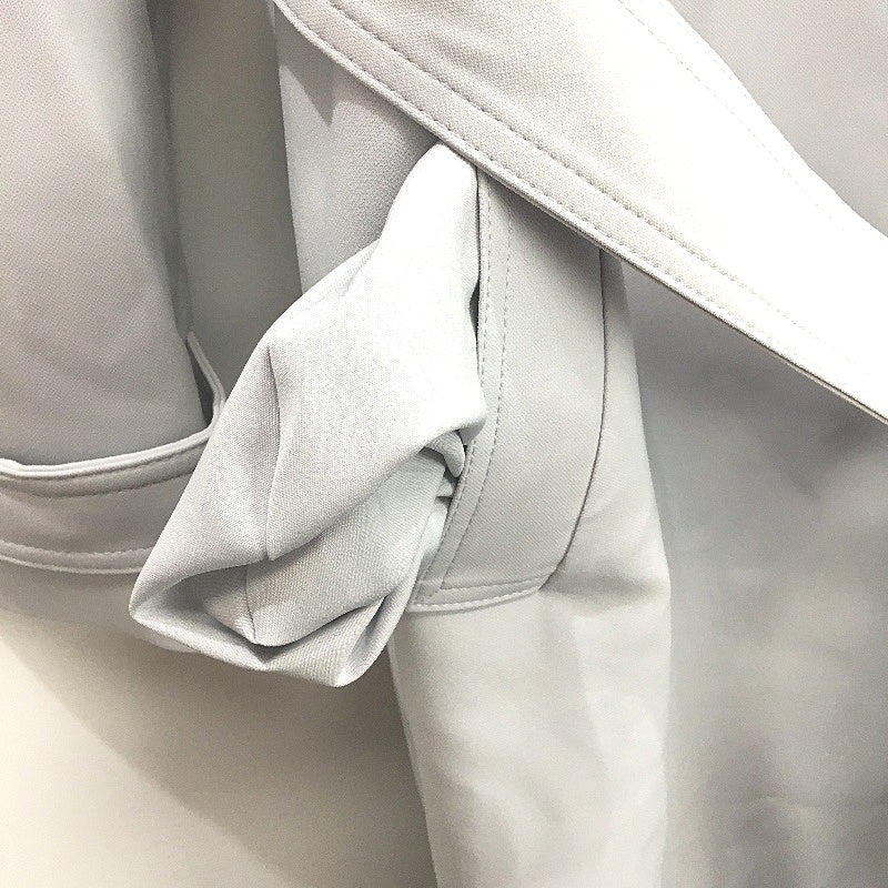 Portmans Dove Grey Longline Double Breasted Belted Trench Coat Ladies Size 10