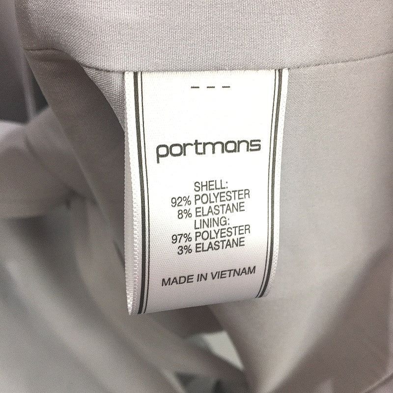 Portmans Dove Grey Longline Double Breasted Belted Trench Coat Ladies Size 10
