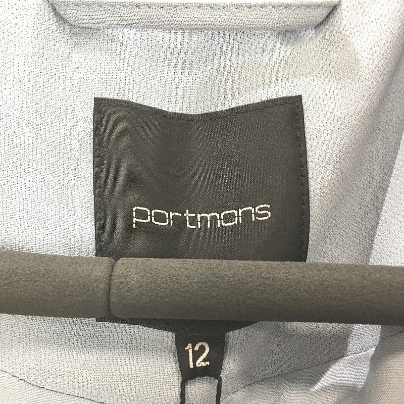 Portmans Dusty Blue Longline Double Breasted Belted Trench Coat Ladies Size 12
