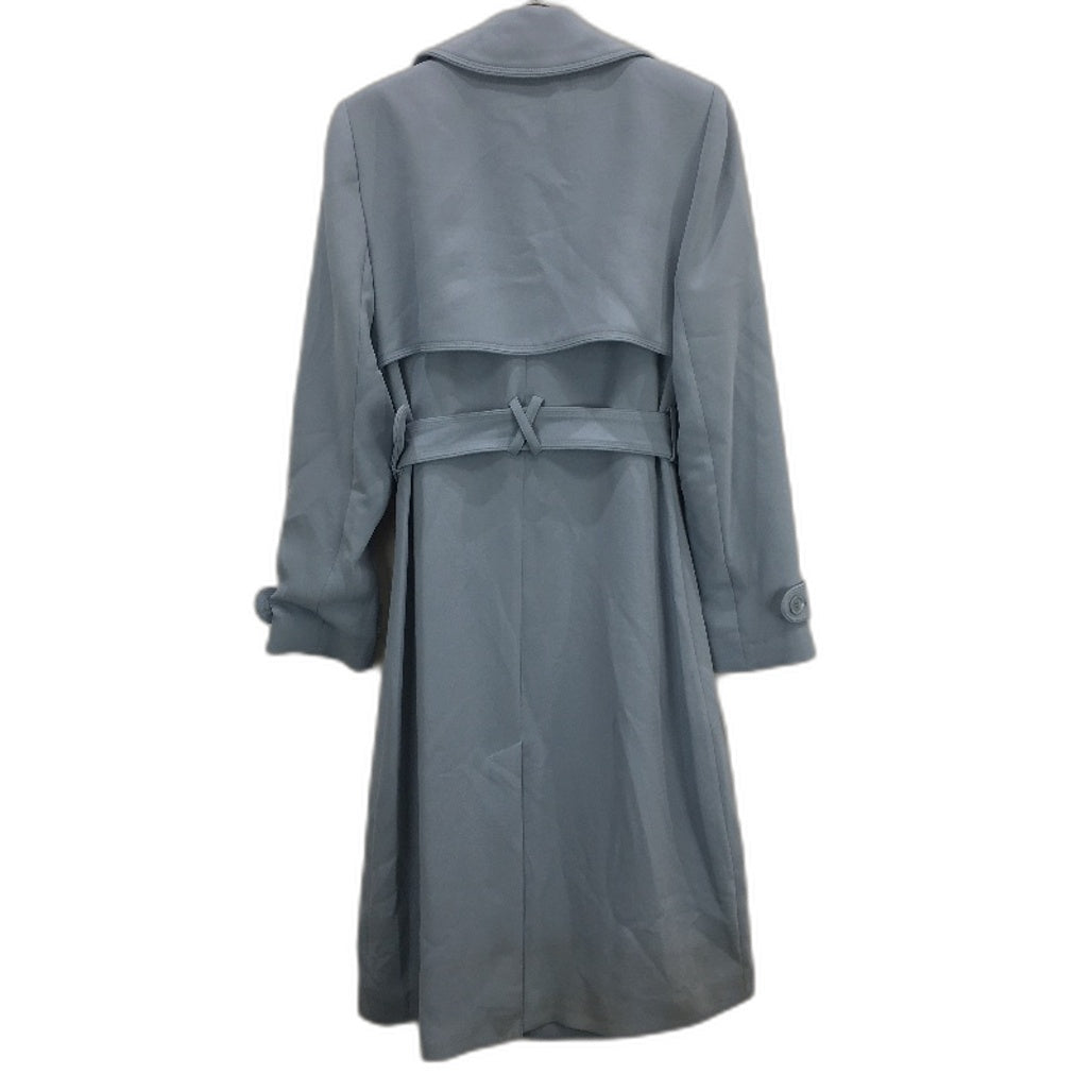 Portmans Dusty Blue Longline Double Breasted Belted Trench Coat Ladies Size 14