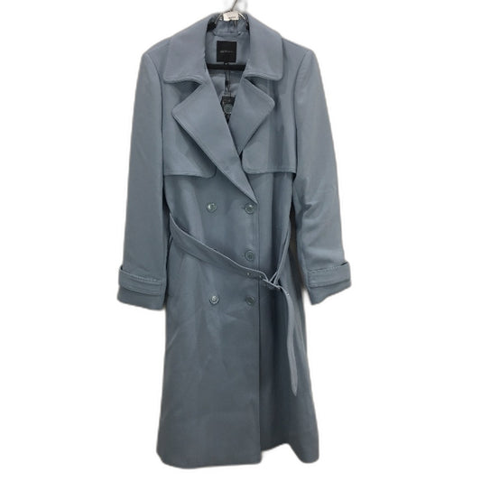 Portmans Dusty Blue Longline Double Breasted Belted Trench Coat Ladies Size 16