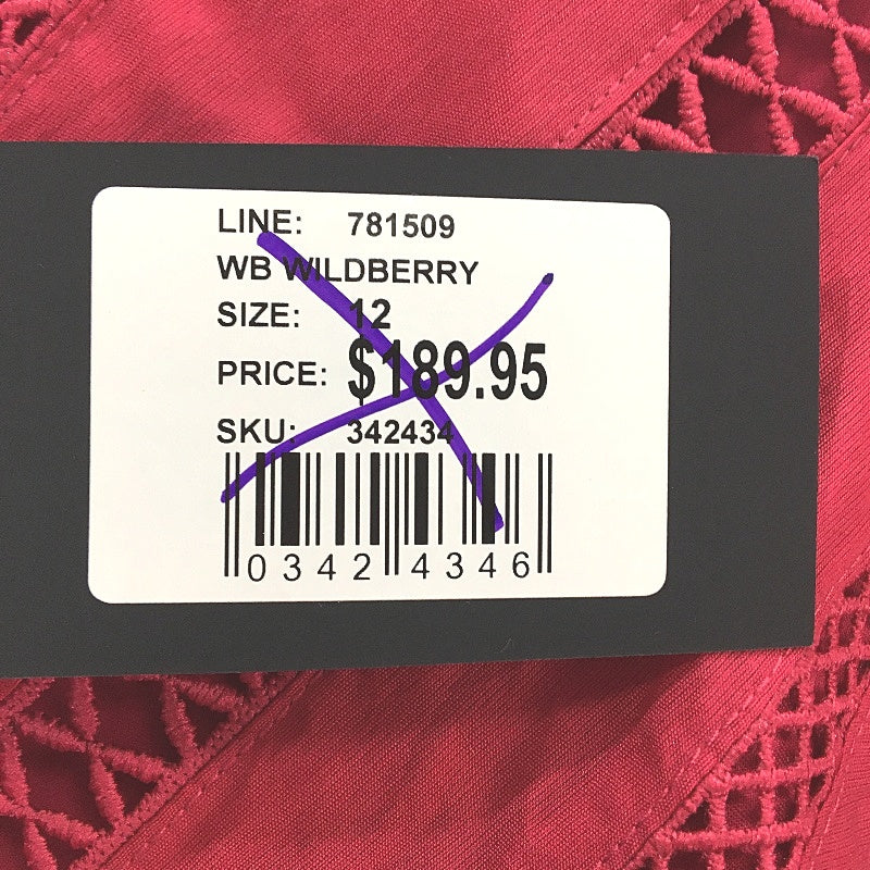 Portmans Wildberry Short Sleeve Talia Trim Insert Midi Dress Ladies Size 12 NEW