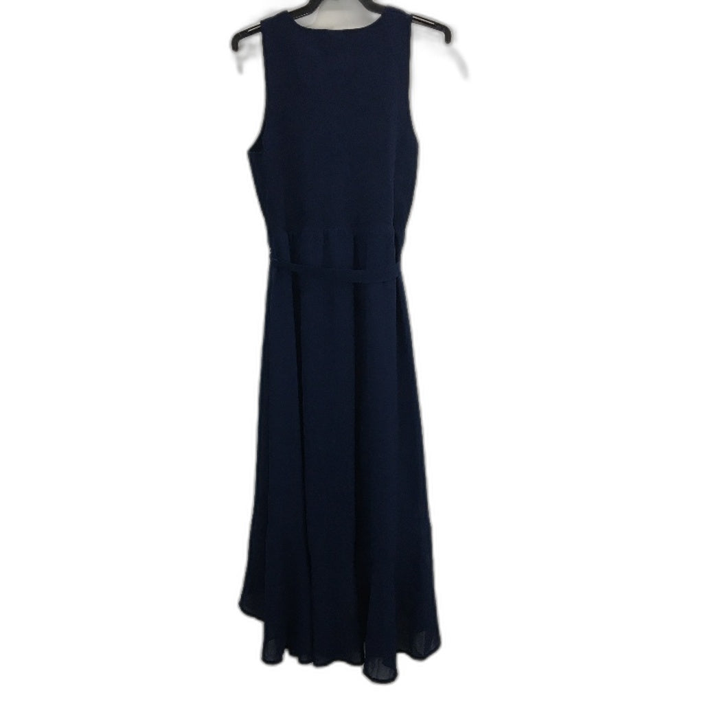 Portmans Navy Blue Charli Knit Woven Midi Dress Ladies Size M NEW