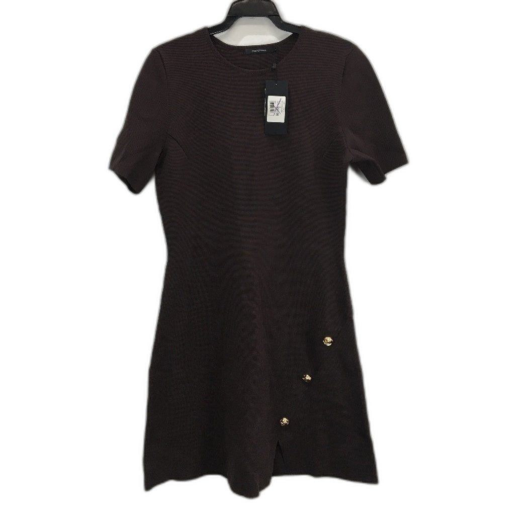 Portmans Mohoganny Brown Riley Curved Milano Mini Dress Ladies Size M NEW