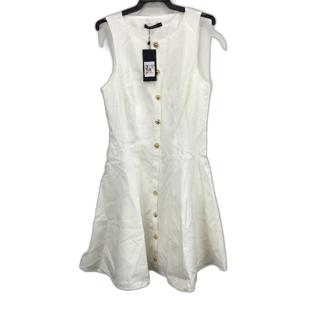 Portmans White Button Up Fit & Flare Midi Dress Ladies Size 10 NEW