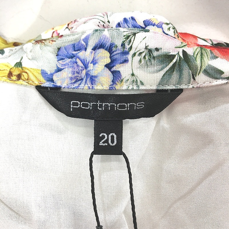 Portmans White Linen Blend Button Up Floral Shirt Dress Ladies Size 20 NEW