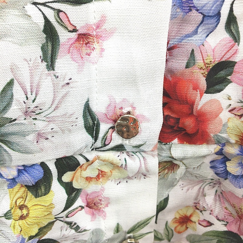 Portmans White Linen Blend Button Up Floral Shirt Dress Ladies Size 20 NEW