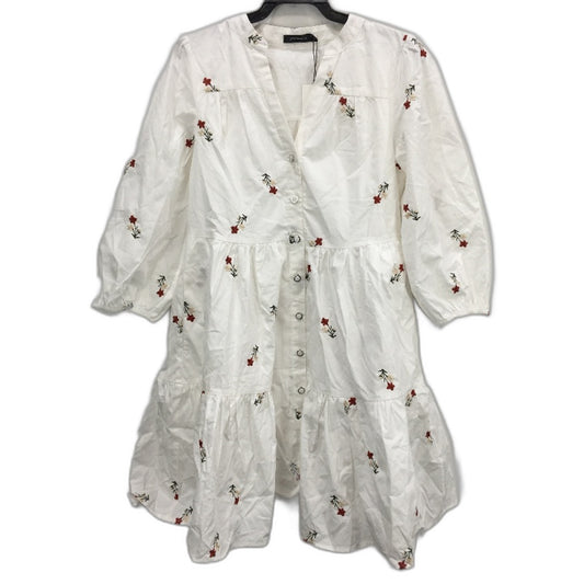 Portmans White 100% Cotton Ellie Embroidered Shirt Dress Ladies Size 8 NEW