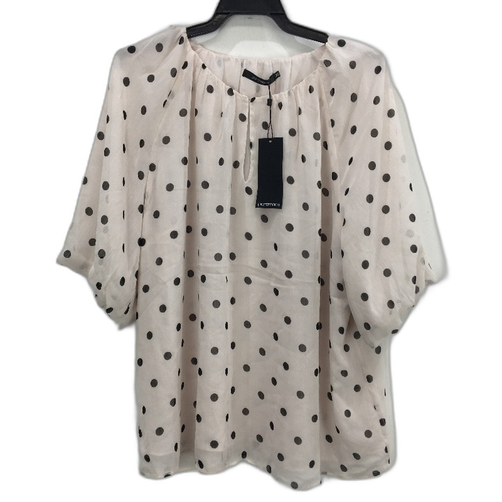 Portmans Vintage White Spot Flowy Faye Puff Sleeve Top Ladies Size 16 NEW