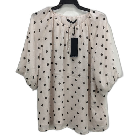 Portmans Vintage White Spot Flowy Faye Puff Sleeve Top Ladies Size 16 NEW