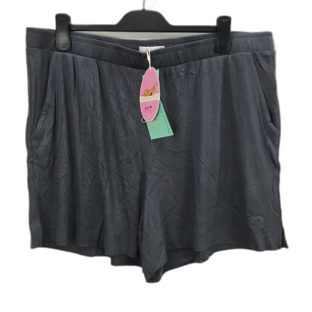 Peter Alexander Charcoal Grey Bamboo Blend Ribbed Sleep Shorts Ladies Sz 2XL NEW