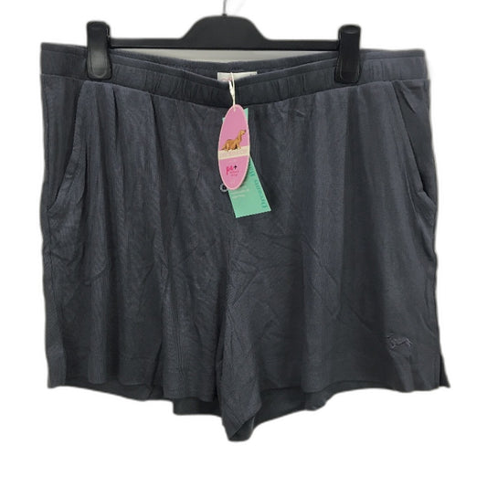 Peter Alexander Charcoal Grey Bamboo Blend Ribbed Sleep Shorts Ladies Sz 2XL NEW