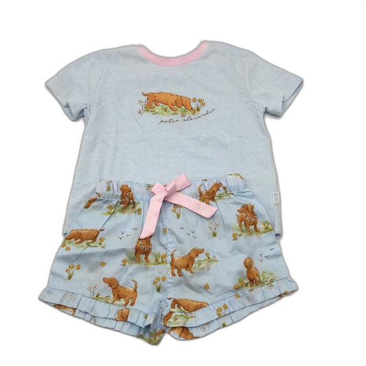 Peter Alexander Blue Cotton Blend Vintage Penny PJ Set  JNR Girls Size 2 NEW