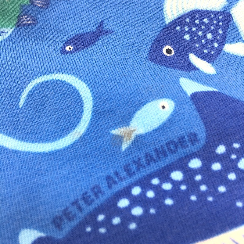 Peter Alexander Aqua & Blue Cotton Sea Life 2 Pce PJ Set JNR Boys Size 4 NEW