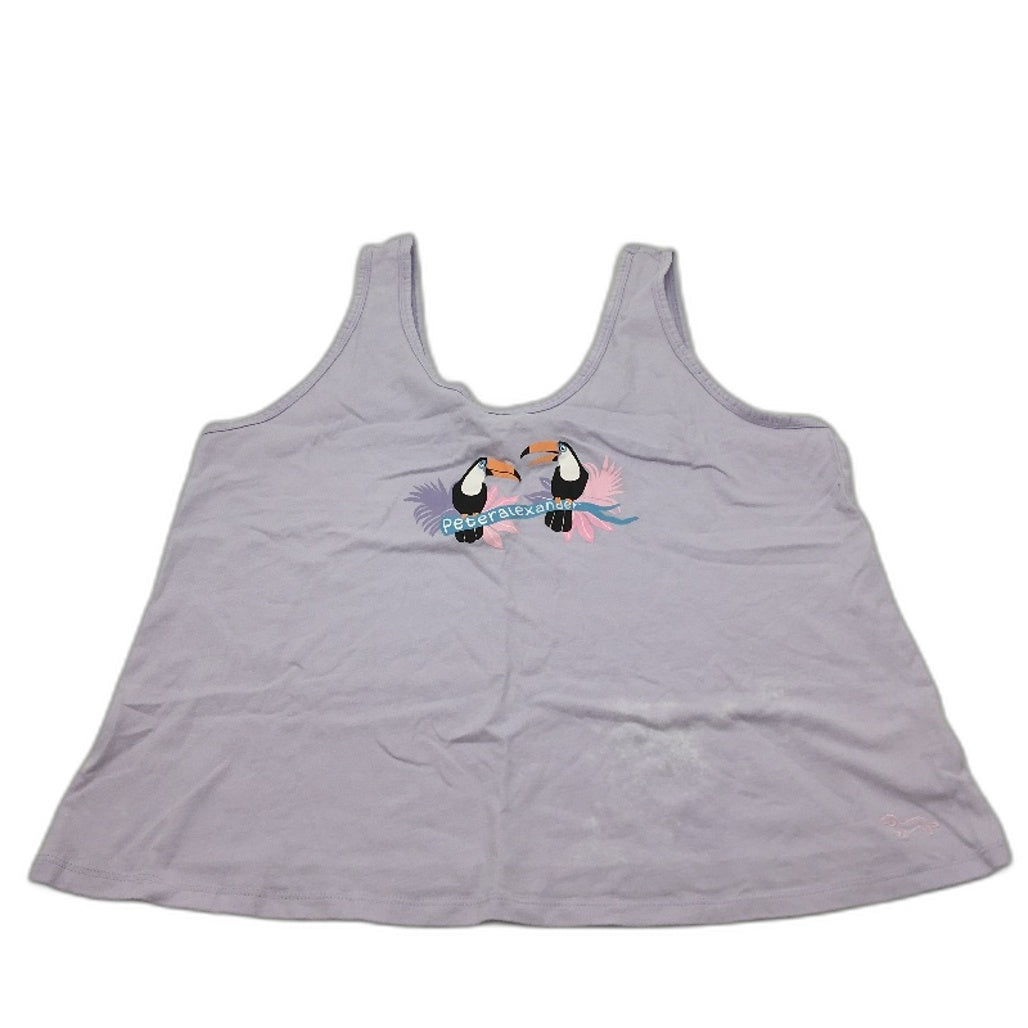 Peter Alexander Lilac 100% Cotton Tank Sleep Top Ladies Size L NEW