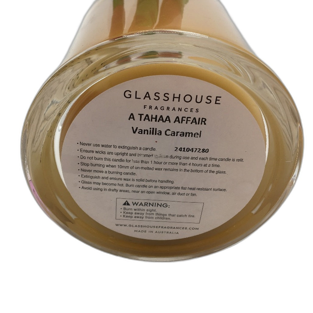 Glasshouse Fragrances Vanilla Caramel A Tahaa Affair Soy Candle Jar NEW