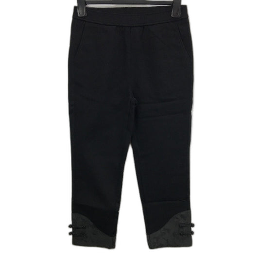 Shezshow Black Fleece Lined Detailed Cropped Capri Pants Ladies Size L NEW