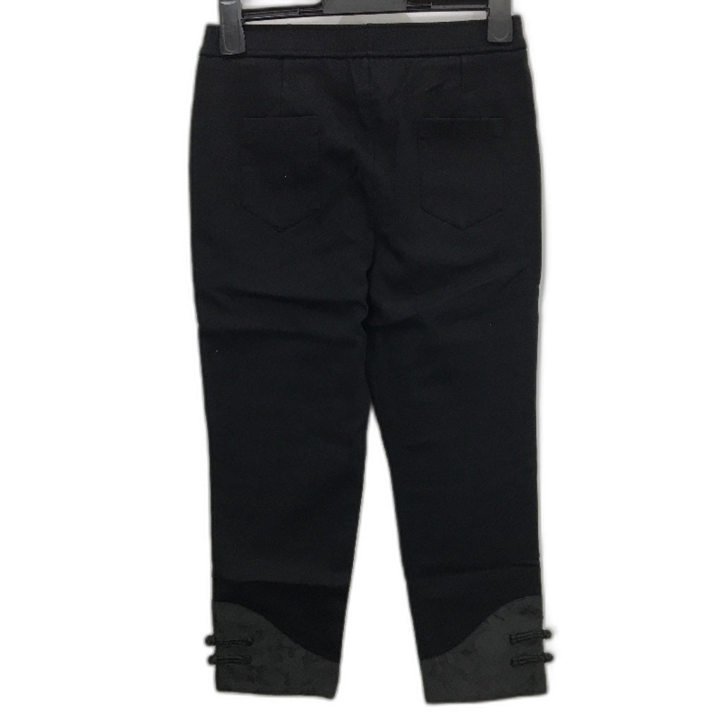 Shezshow Black Fleece Lined Detailed Cropped Capri Pants Ladies Size L NEW