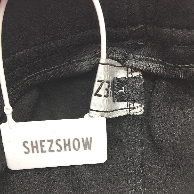 Shezshow Black Fleece Lined Detailed Cropped Capri Pants Ladies Size L NEW