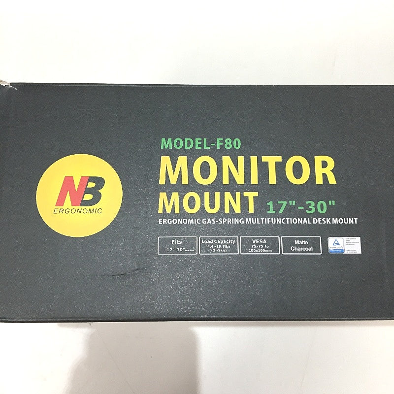 NB North Bayou F80 Full Motion Monitor Desk Mount For 17-30 Inch Monitor Max 9KG
