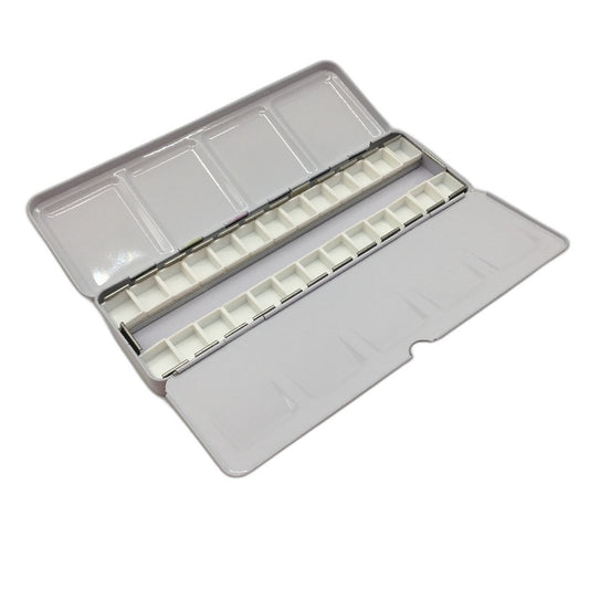 MEEDEN Empty Watercolour Portable Travel Palette Tin Box With 24 Half Pans NEW